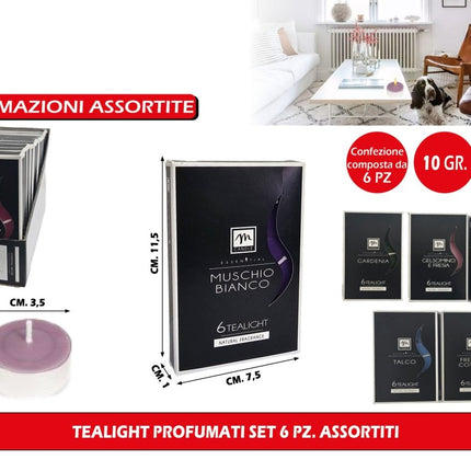 Mercury srl LUMINO TEALIGHT PROFUMATI SET 6 PZ. FRAGRANZE ASS. E COLORI ASS. Mercury srl