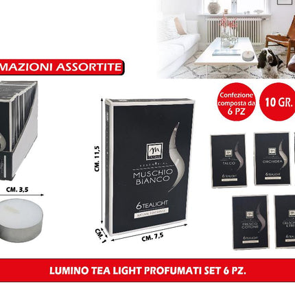 Mercury srl LUMINO TEALIGHT PROFUMATI SET 6 PZ. FRAGRANZE ASS. BIANCO ASS. Mercury srl