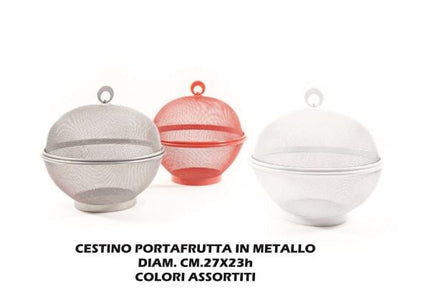 Cestino Portafrutta Metallo Cm.27X23H Col. Ass. Mercury srl