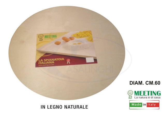 Tavola Per Pasta Rotonda In Legno Per Impasto E Spianatoia, Ideale Per Pasta Fatta In Casa, Diametro 60/70 Cm 60 cm Meeting Legno