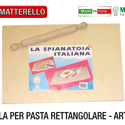 Meeting Legno Tavola Per Pasta Rettangolare Con Mattarello, Resistente, Misure 50X30 Cm, 58X38 Cm E 75X50 Cm, Made In Italy Meeting Legno