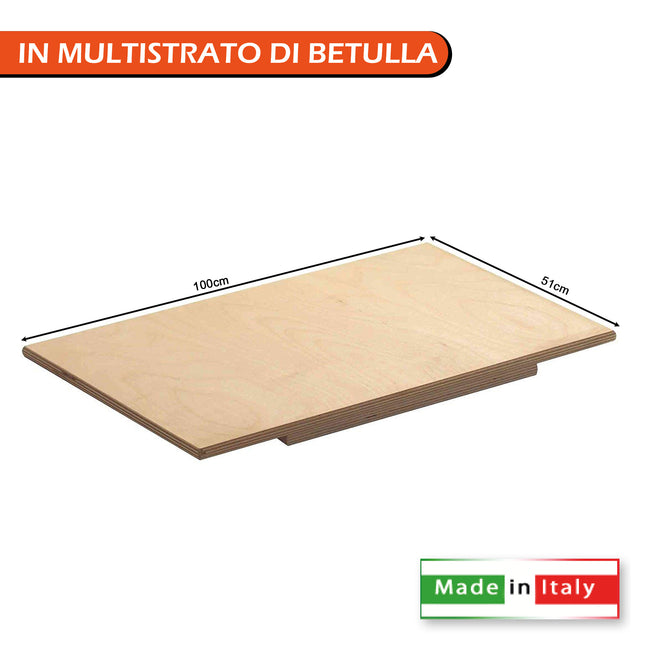 Tavola Per Pasta Rettangolare Spianatoia In Legno Cm.100X51