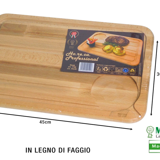 Meeting Legno Steak Legno Massello Faggio C/Piedini Antiscivolo Meeting Legno