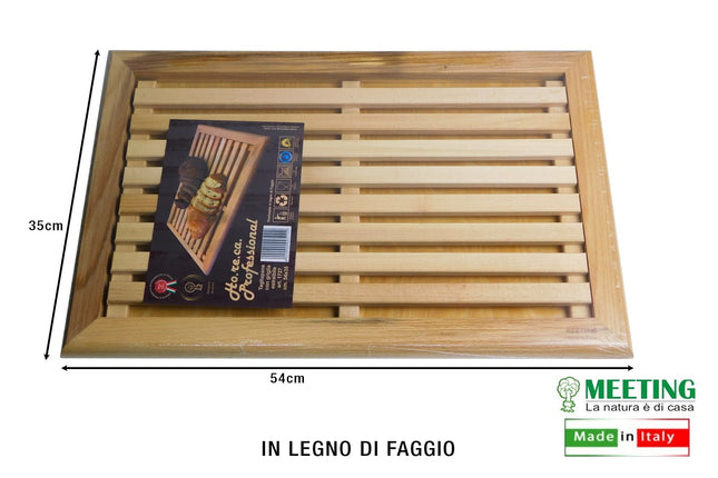 Tagliapane Da Banco Con Griglia Cm.54X35 Massello Di Faggio-8020900005112