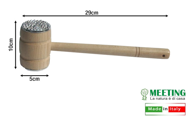 Batticarne In Legno Con Inserti In Metallo Cm.5X10X29 Meeting Legno