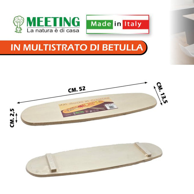Tagliere Ellix Ovale Meeting in Legno di Faggio e Multistrato, Design Elegante e Funzionale