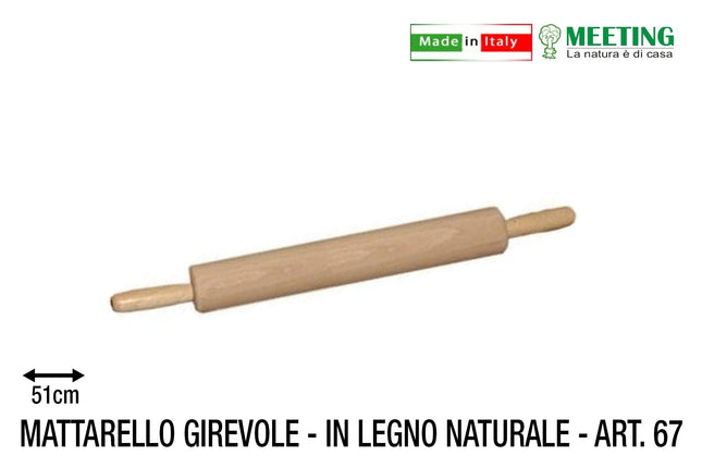Mattarello Girevole In Legno Lunghezza Cm.51 Meeting Legno