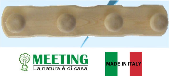 Attaccapanni In Legno 4 Pomelli Cm.48X9X9H Naturale