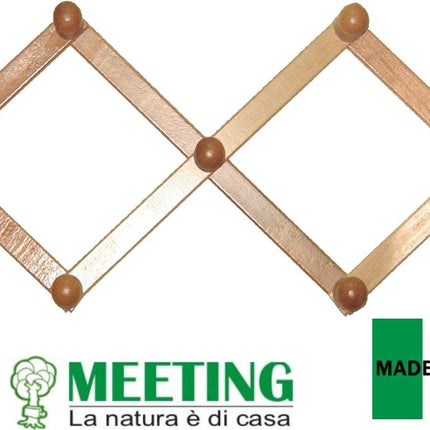 Attaccapanni Estensibile In Legno 7 Pomelli Altezza Cm.8 Naturale Meeting Legno