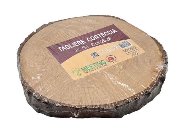 Tagliere Corteccia Rotondo in Legno Naturale per Cucina e Presentazione Gourmet Ø 25 28 cm Meeting Legno
