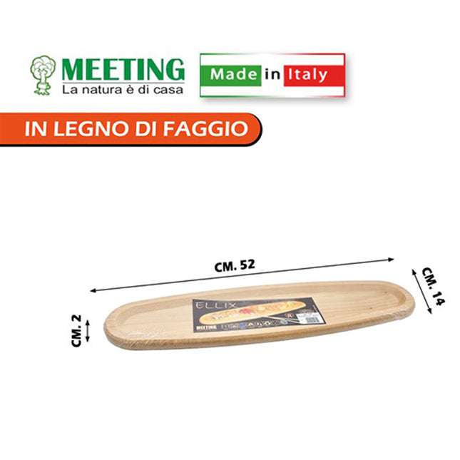 Tagliere Ellix Ovale Meeting in Legno di Faggio e Multistrato, Design Elegante e Funzionale