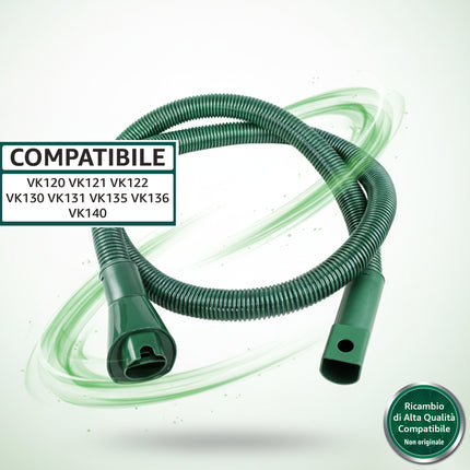 Tubo Flessibile di Ricambio Compatibile con Folletto VK120, VK121, VK122, VK130, VK131, VK135, VK136, VK140 | Accessorio Aspirapolvere Domestik Line Service