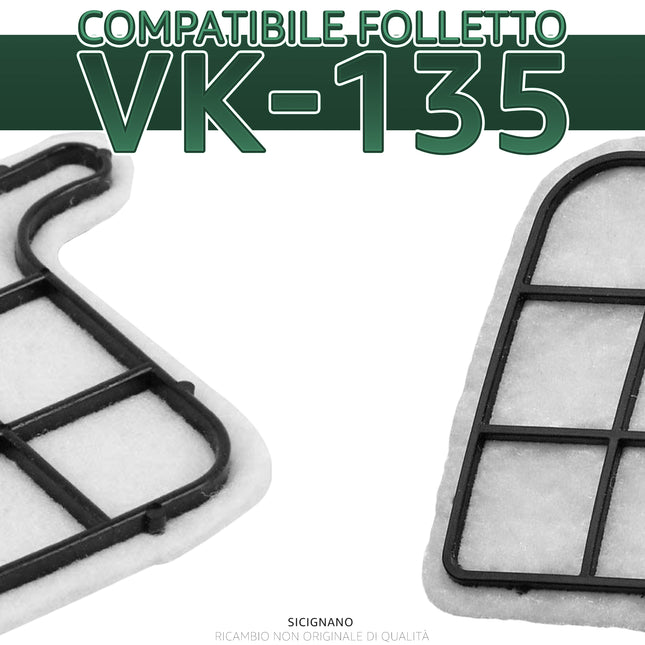 Filtro Aspirapolvere Compatibile per Folletto VK135 Filtro Protezione Motore Non Originale, Alta Qualità, Facile da Installare Domestik Line Service