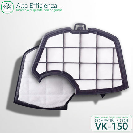 Filtro Motore Compatibile Folletto VK150 | Ricambio Griglia Aspirapolvere, Alta Efficienza, Accessorio di Qualità per Prestazioni Ottimali, Non Originale Domestik Line Service