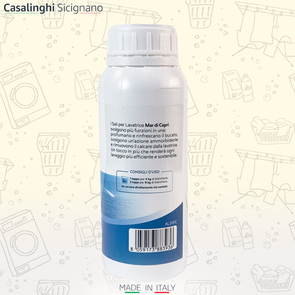 Cristalli Profumati Gr.500 | Cristalli Made in Italy per Bucato 3-in-1: Profuma, Ammorbidente e Anticalcare; Sali per Lavatrice, Azione Rinfrescante e Profumo Duraturo per Vestiti Domestik Line Service