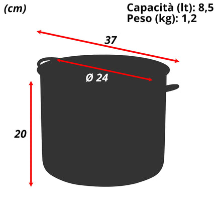 Sicignano Pentola Alta Daisy 2 Manici Acciaio Inossidabile Induzione 24 cm Casalinghi Sicignano