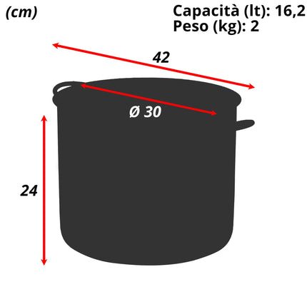 Sicignano Pentola Alta Daisy 2 Manici Acciaio Inossidabile Induzione 30 cm Casalinghi Sicignano