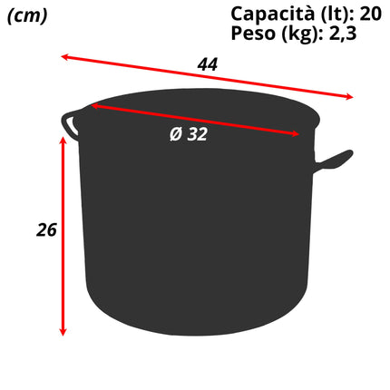 Sicignano Pentola Alta Daisy 2 Manici Acciaio Inossidabile Induzione 32 cm Casalinghi Sicignano