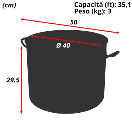Sicignano Pentola Alta Daisy 2 Manici Acciaio Inossidabile Induzione 40 cm Casalinghi Sicignano