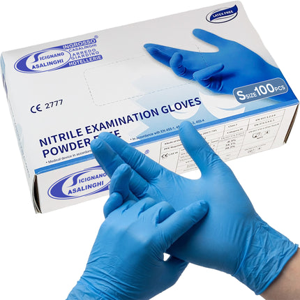 SD Glove Guanti in Nitrile Azzurro Premium - Medicali e per Alimenti (Senza Polvere) S SD Glove
