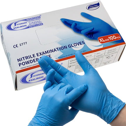 SD Glove Guanti in Nitrile Azzurro Premium - Medicali e per Alimenti (Senza Polvere) XL SD Glove