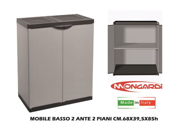 Mobile Basso 2 Ante 2 Piani Cm.68X39