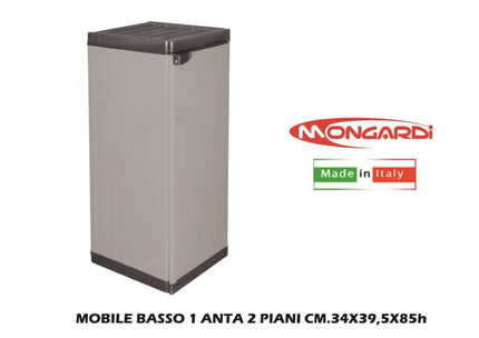 Mobile Armadietto Basso 1 Anta 2 Piani Cm.34X39,5X85H Interno Esterno
