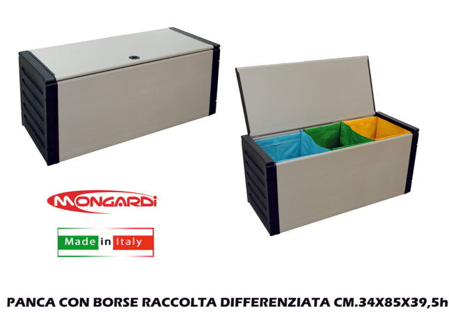 Baule Raccolta Differenziata Cm.34X85X39,5H Con Borse Mongardi