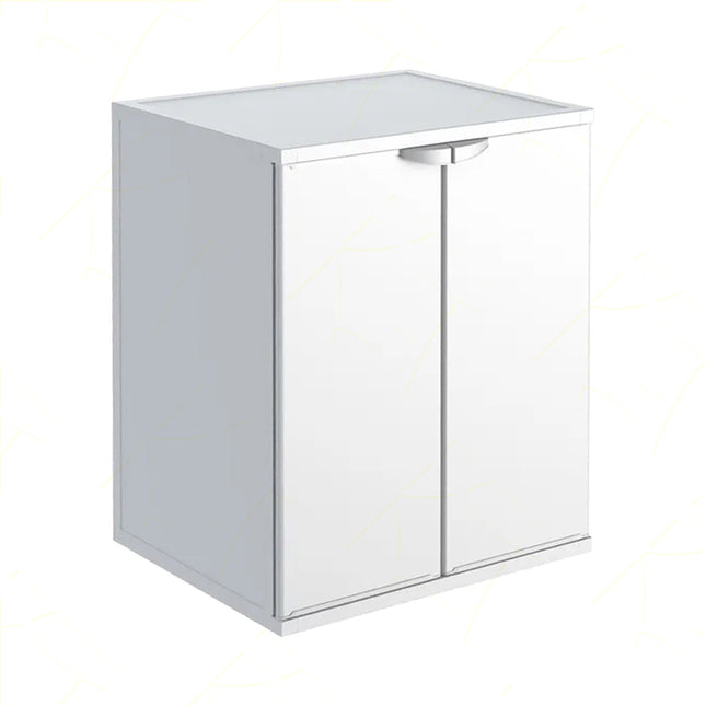 Coprilavatrice Mobiletto Armadietto Copertura Plastica Pvc Con Ante, 68,5X64,5X88H Cm, Impermeabile Interno Esterno Bagno Balcone Garage, Per Lavatrici, Made In Italy