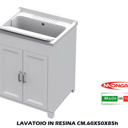 Lavatoio In Resina Cm.60X50X85H Mongardi