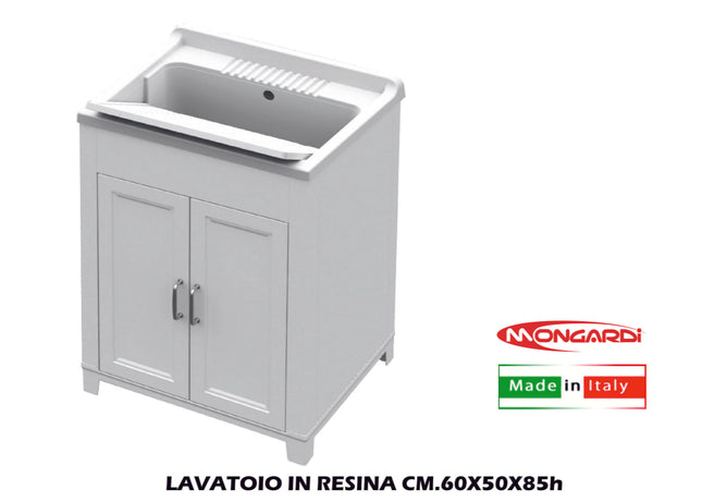 Lavatoio In Resina Cm.60X50X85H Mongardi