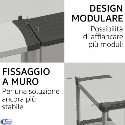 Mongardi Scaffale Modulare in Resina Alta Portata 80kg per Ripiano, Dimensioni 80x40 cm, Uso Interno ed Esterno, Garage, Cantina, Lavanderia (3 o 4 Ripiani) Mongardi