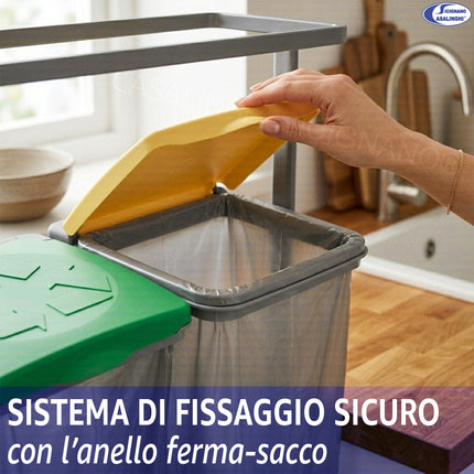 Mongardi Mr. B Portasacco per Raccolta Differenziata in PP per Sacchi 80-110 L da Interno ed Esterno Mongardi