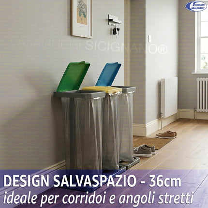 Mongardi Mr. B Portasacco per Raccolta Differenziata in PP per Sacchi 80-110 L da Interno ed Esterno Mongardi
