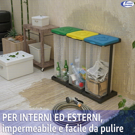 Mongardi Mr. B Portasacco per Raccolta Differenziata in PP per Sacchi 80-110 L da Interno ed Esterno Mongardi