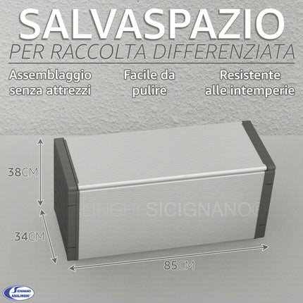 Mongardi Cassapanca per la Raccolta Differenziata Interno Esterno 85 x 34 x 38 cm 3 Borse Mongardi