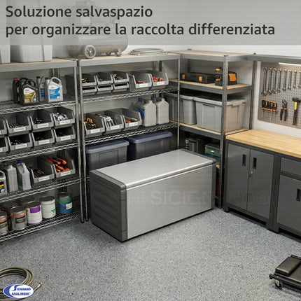 Mongardi Cassapanca per la Raccolta Differenziata Interno Esterno 85 x 34 x 38 cm 3 Borse Mongardi