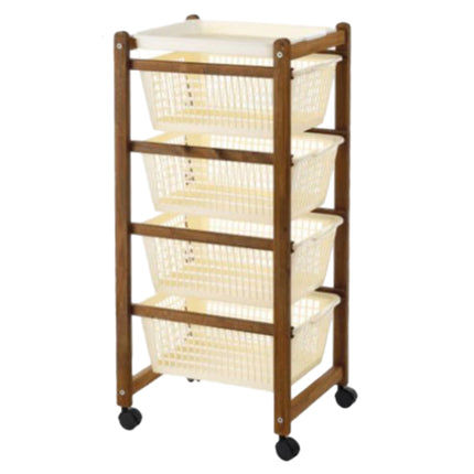 Sicignano Carrello Salvaspazio In Legno Di Faggio: Organizzazione E Stile Funzionale Per Ogni Ambiente Casalinghi Sicignano