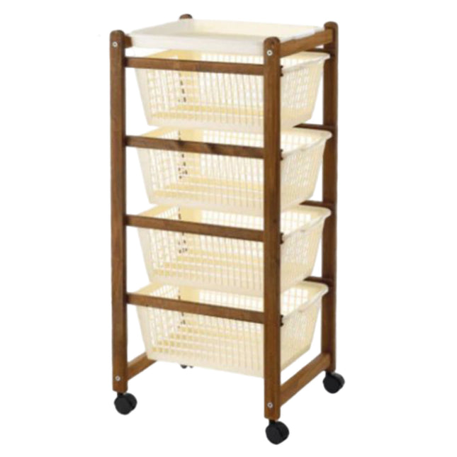 Sicignano Carrello Salvaspazio In Legno Di Faggio: Organizzazione E Stile Funzionale Per Ogni Ambiente Bianco Verde Casalinghi Sicignano