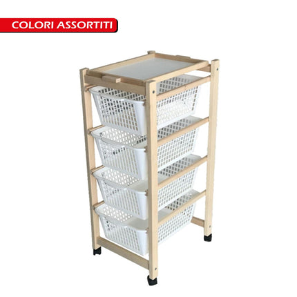 Sicignano Carrello Salvaspazio In Legno Di Faggio: Organizzazione E Stile Funzionale Per Ogni Ambiente Casalinghi Sicignano