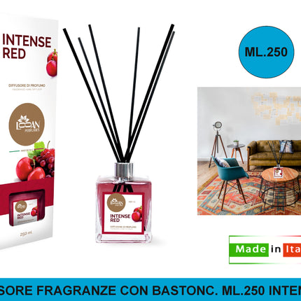 Diffusore Fragranze Con Bastonc. Ml.250 Intense Red Creazioni MP