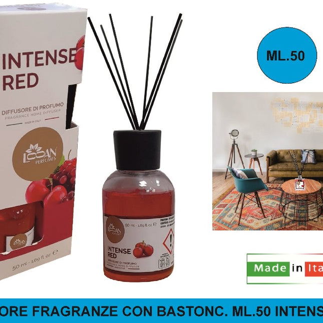 Diffusore Fragranze Con Bastonc. Ml.50 Intense Red Creazioni MP