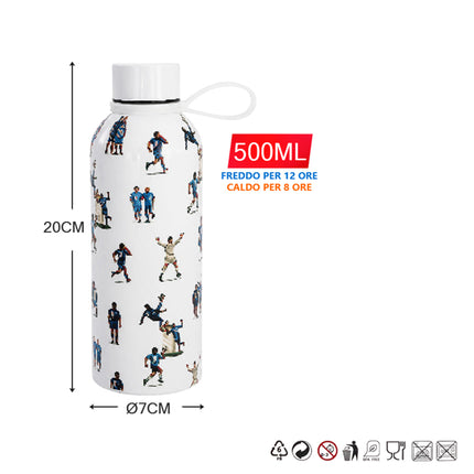 Borraccia Termica Acciaio Inox 500ml Calcio Ballerina Scuola Sport Salvaspazio