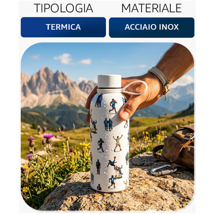 Borraccia Termica Acciaio Inox 500ml Calcio Ballerina Scuola Sport Salvaspazio