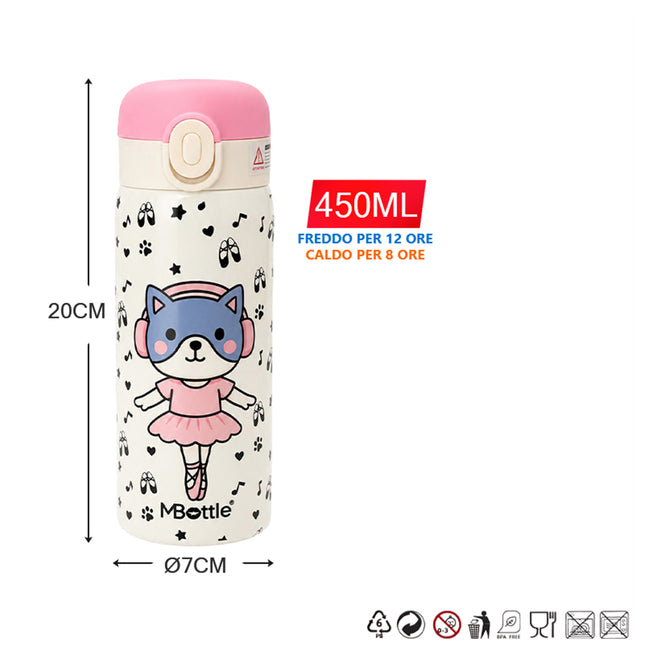 Borraccia Termica Acciaio Inox 450ml Friends Scuola Sport Con Cannuccia MARESIAS SAS di Rosa Nappo