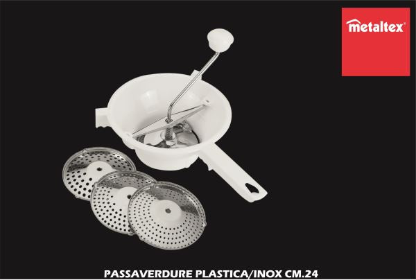 Passaverdure Plastica/Inox per Verdure di Alta Qualità, Utensile da Cucina Pratico ed Efficiente