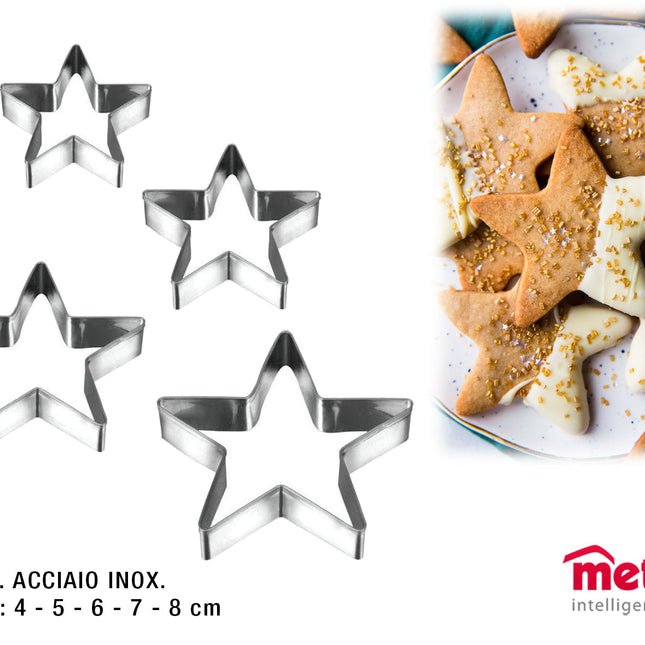Tagliabiscotti Stella Set 5 Pz. Cm.4-5-6-7-8-8002522523762