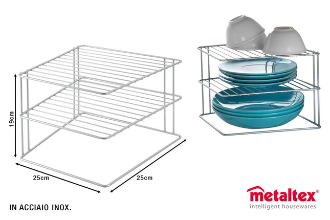 MENSOLA ANGOLARE A 2 RIPIANI CM.25X25X19H Metaltex