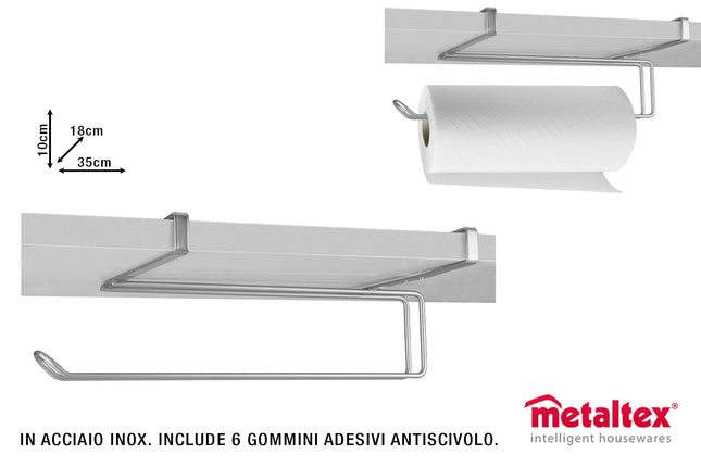 Portabicchieri da Pensile Easy-Roll e MyCristal per Cucina e Bar, Design Funzionale 35x18x10 cm Metaltex