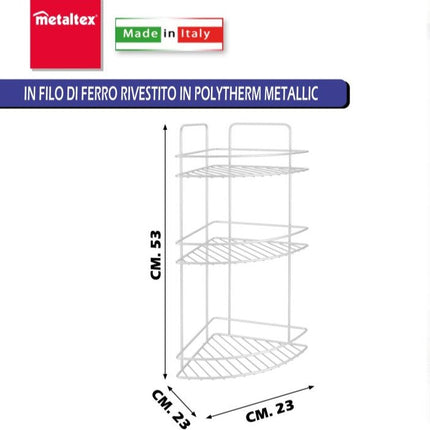 Angoliera Portacosmetici 2-3 Piani in Filo di Ferro per Organizzazione Bagno e Trucco Metaltex